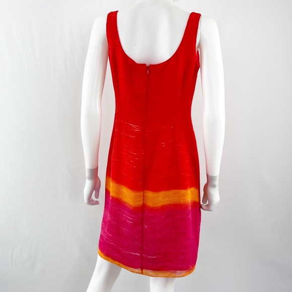 Emanuel Ungaro Liberte Orange Sleeveless Sheath Dress Size 8P Colorful Chic - Picture 7 of 9